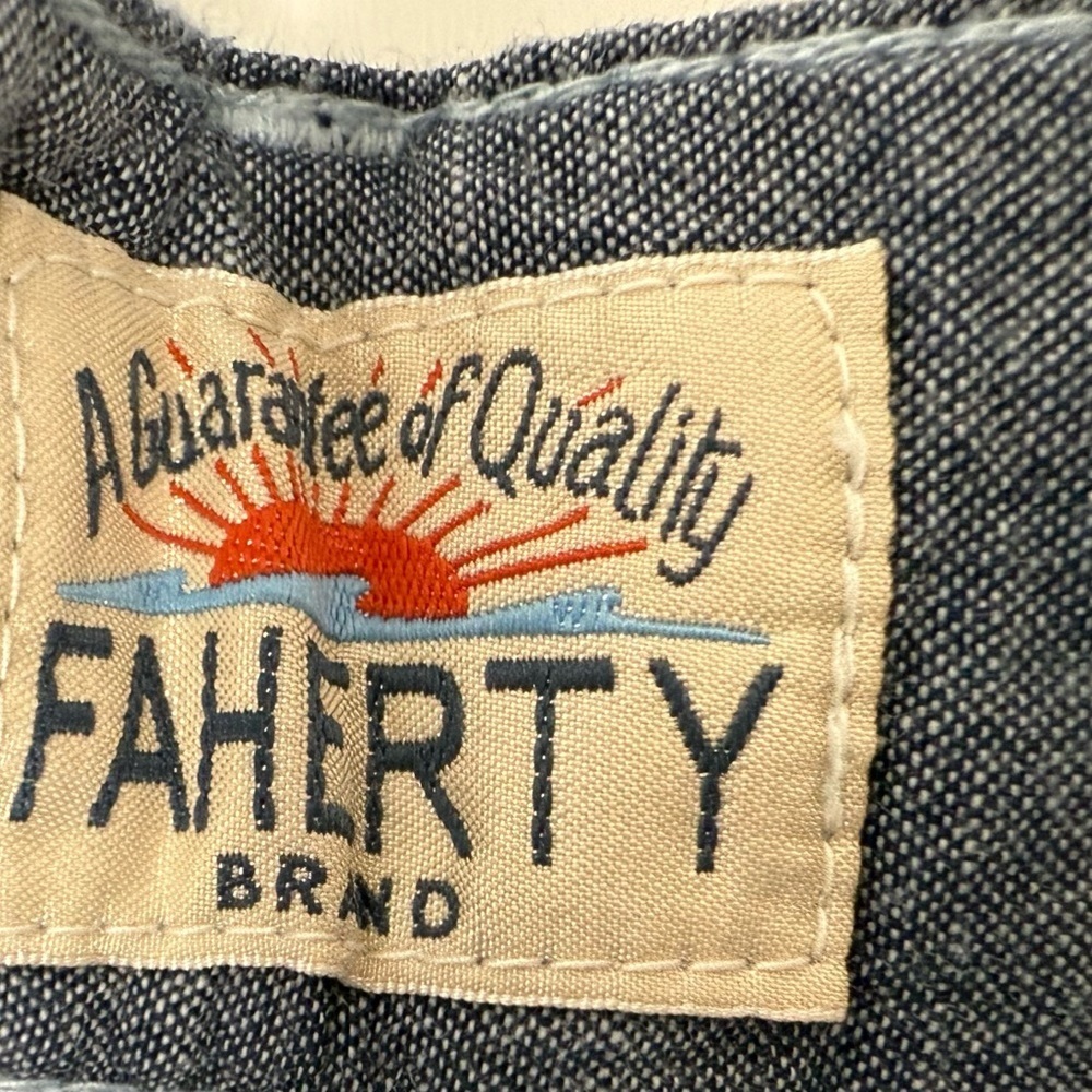 Faherty Men's Malibu Linen & Cotton Chino Shorts Light Blue 40 NEW 1622 - Picture 5 of 6